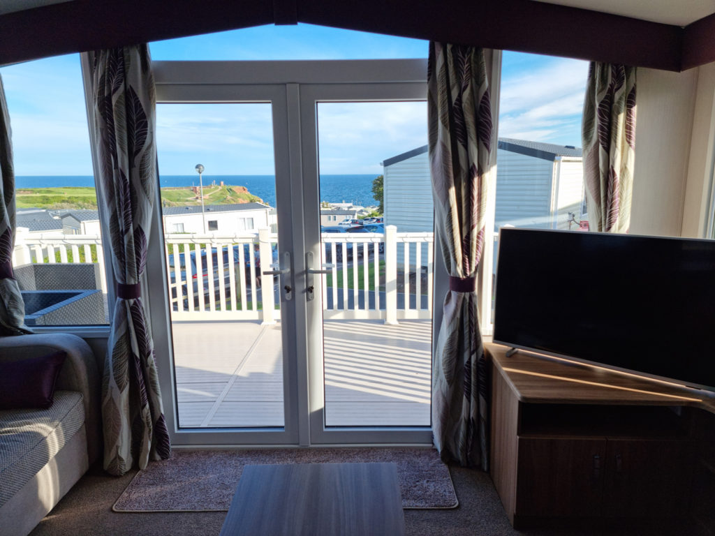 Patio doors with sea view